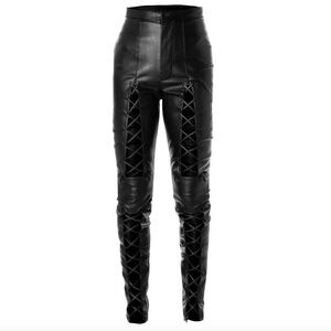 House of CB Black Lace-Up Trousers